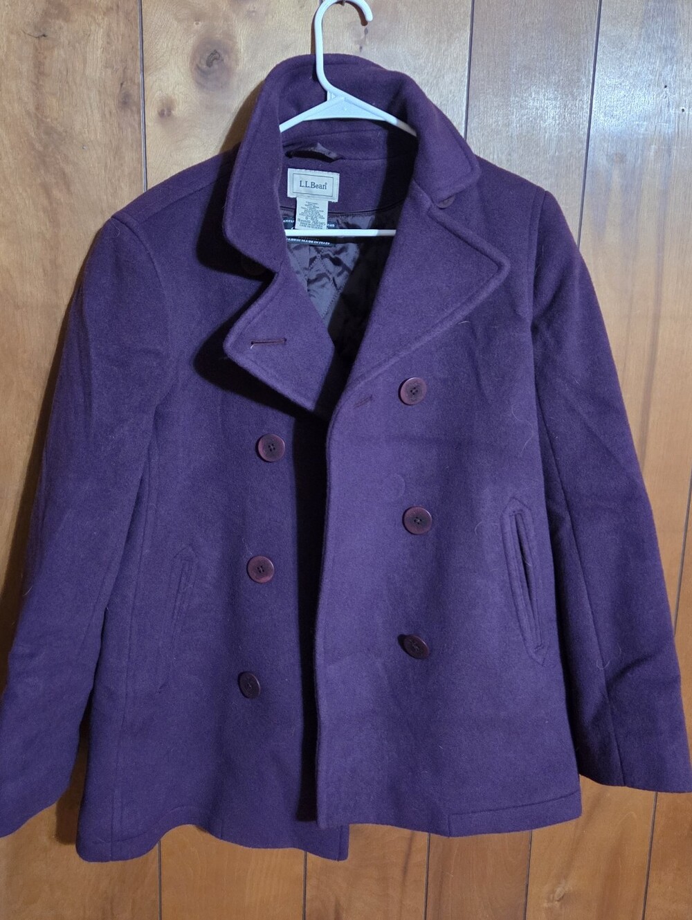 Vintage LL Bean Bellandi Italian 100% Wool Sweater Coat Jacket Women Size 8